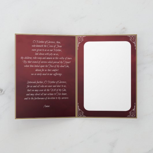 Onze verdrietige Moeder Wenskaart w / gebed Kaart (Binnen)