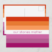 Onze verhalen doen ertoe roze lesbische vlag Brief Feestdagenkaart (Voorkant / Achterkant)