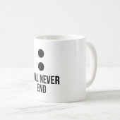 Onze verhalen zullen nooit eindigen 2 koppels die  koffiemok (Voorkant rechts)