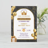 Onze verjaardagsuitnodiging voor kleine prinsen kaart (Staand voorkant)