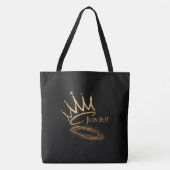 ONZE VERLOSSENDE KONING Elegant Religieus Zwart Ke Tote Bag (Voorkant)