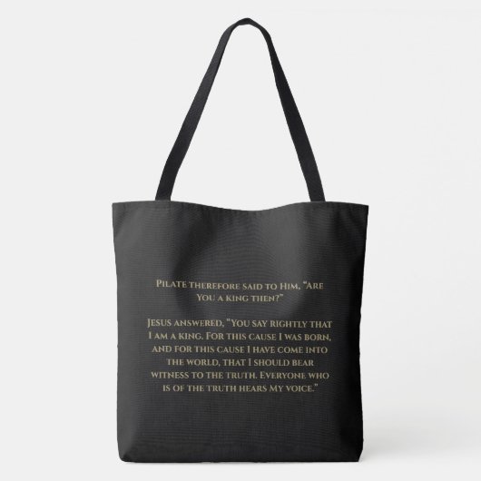 ONZE VERLOSSENDE KONING Elegant Religieus Zwart Ke Tote Bag (Achterkant)