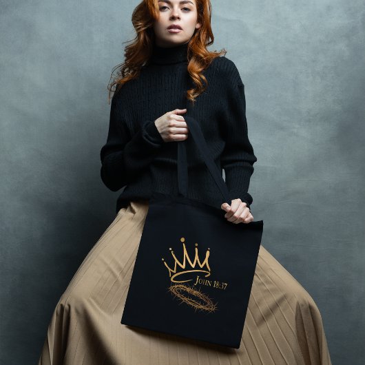ONZE VERLOSSENDE KONING Elegant Religieus Zwart Ke Tote Bag