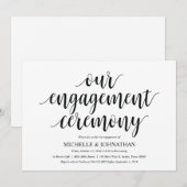 Onze verloving ceremonie nodigt de Engagement Part Kaart (Voorkant / Achterkant)