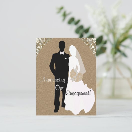 Onze verlovingskaarten aankondiging (Staand voorkant)