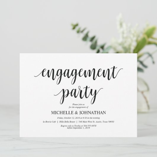 Onze verlovingspartij, Engagement Party nodigt uit Kaart (Staand voorkant)