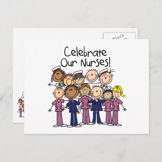 Onze verpleegsters vieren briefkaart (Voorkant / Achterkant)