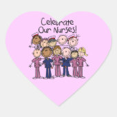 Onze verpleegsters vieren hart sticker (Voorkant)