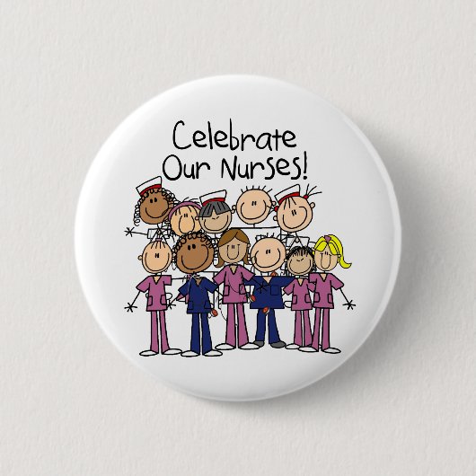 Onze verpleegsters vieren ronde button 5,7 cm (Voorkant)