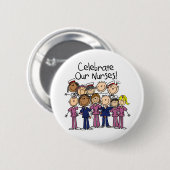 Onze verpleegsters vieren ronde button 5,7 cm (Voorkant /achterkant)