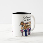 Onze verpleegsters vieren tweekleurige koffiemok (Voorkant rechts)
