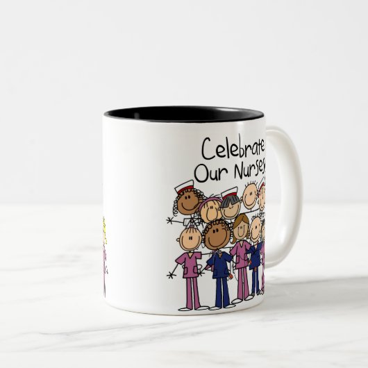 Onze verpleegsters vieren tweekleurige koffiemok (Voorkant rechts)