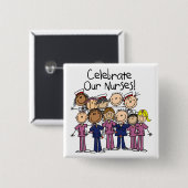Onze verpleegsters vieren vierkante button 5,1 cm (Voorkant /achterkant)