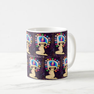 onze verwachtingsdame beschermt ons koffiemok