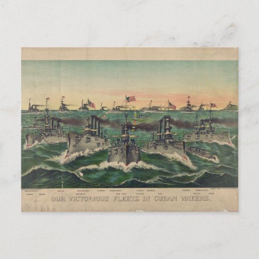 Onze Victoriaanse vloten in de Cubaanse wateren du Briefkaart (Voorkant)