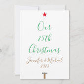 Onze vijfentwintigste Kerstmis, 25e jaar, gehuwd m Feestdagenkaart (Achterkant)