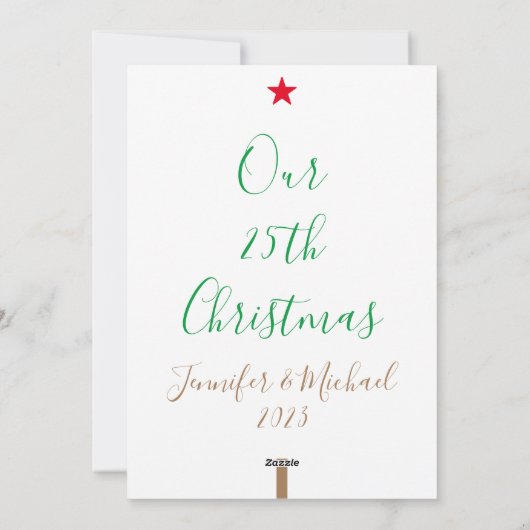 Onze vijfentwintigste Kerstmis, 25e jaar, gehuwd m Feestdagenkaart (Achterkant)