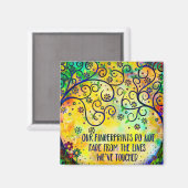 Onze vingerafdrukken Quote Tree Floral Trendy Cute Magneet (Voorkant / Achterkant)