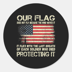 Onze vlag - Adem van elke Amerikaanse soldaat vlag Ronde Sticker