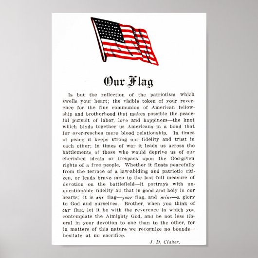 Onze vlag Amerikaanse Amerikaanse patriottistische Poster (Voorkant)