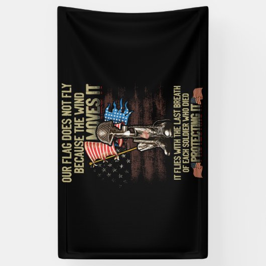 Onze vlag vliegt niet omdat de wind het beweegt spandoek (Verticaal)