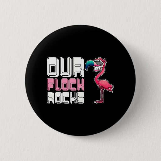 Onze Vloot Rocks Flamingo Ronde Button 5,7 Cm (Voorkant)