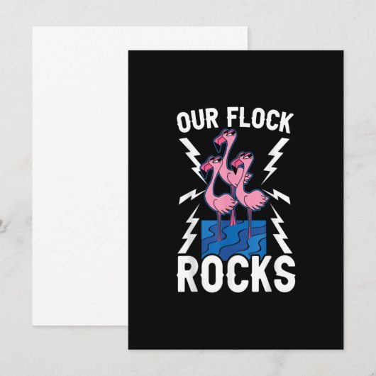 Onze Vlukstenen Flamingo Whisperer Pink Feather Bi Kaart (Voorkant / Achterkant)