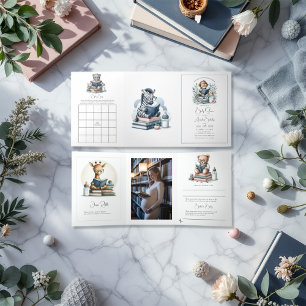 Onze volgende hoofdstuk Baby shower foto Drieluik Uitnodiging