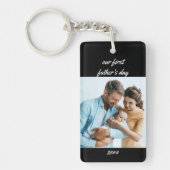 Onze voornaam en 2 jaar zwarte foto sleutelhanger (Voorkant)