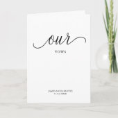 Onze Vows Kaart Minimalist Script Vow-Kaart (Voorkant)