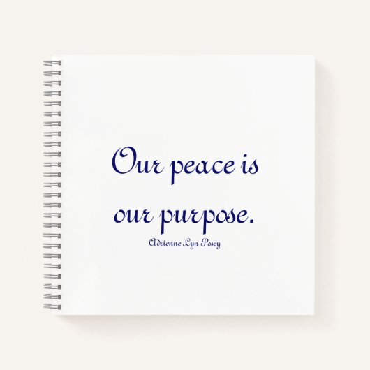 Onze vrede is ons doel Notitieboek (Voorkant)