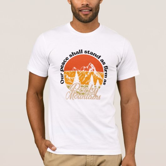 Onze vrede zal net zo krachtig zijn als rotsachtig t-shirt (Voorkant)