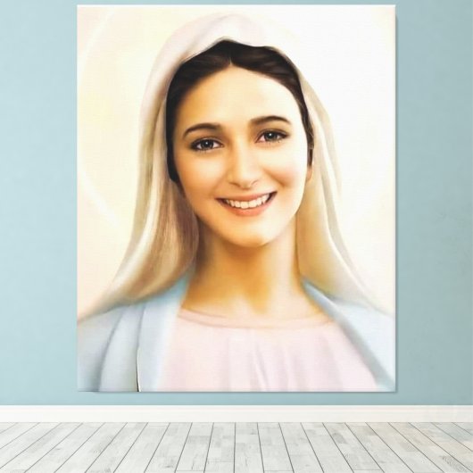 Onze vredesdame, moeder van de vrede, koningin van canvas afdruk (Insitu (Houten vloer))