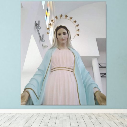 Onze vredesdame, moeder van de vrede, koningin van canvas afdruk (Insitu (Houten vloer))