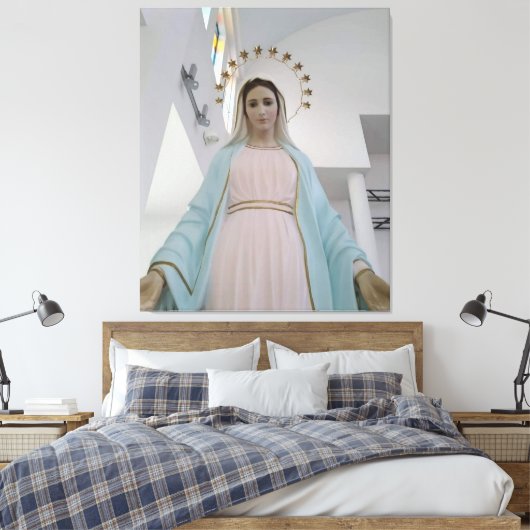Onze vredesdame, moeder van de vrede, koningin van canvas afdruk (Insitu (Slaapkamer))