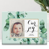 ONZE VREUGDE Modern Script Eucalyptus Floral Baby Fotoblokken