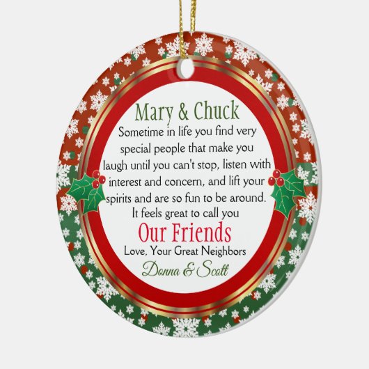 Onze vrienden van de grote groep keramisch ornament (Links)