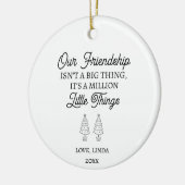 Onze Vriendschap Aangepaste Naam Kerstmis Keramisch Ornament (Links)