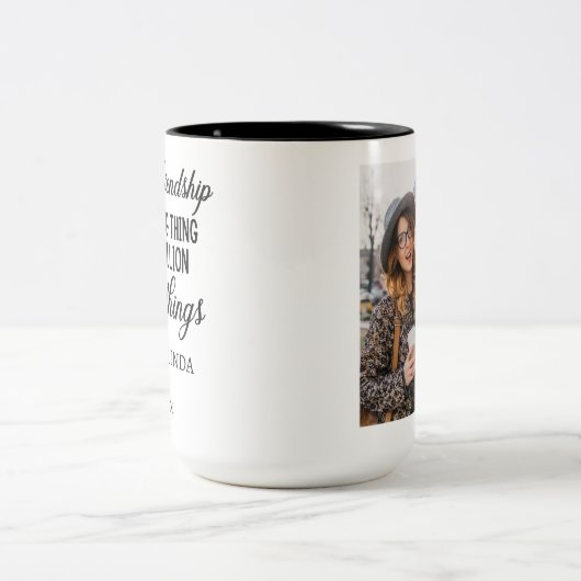 Onze Vriendschap, het zijn een miljoen kleine ding Tweekleurige Koffiemok (Center)