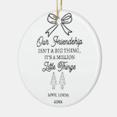 Onze Vriendschapsquote Aangepaste Foto Kerstmis Keramisch Ornament (Links)