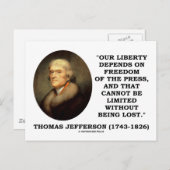 Onze vrijheid hangt af van de persvrijheid briefkaart (Voorkant / Achterkant)