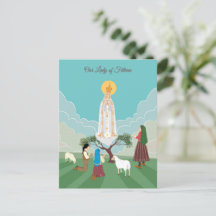 Onze Vrouwe Fatima en de herders gebeden kaart