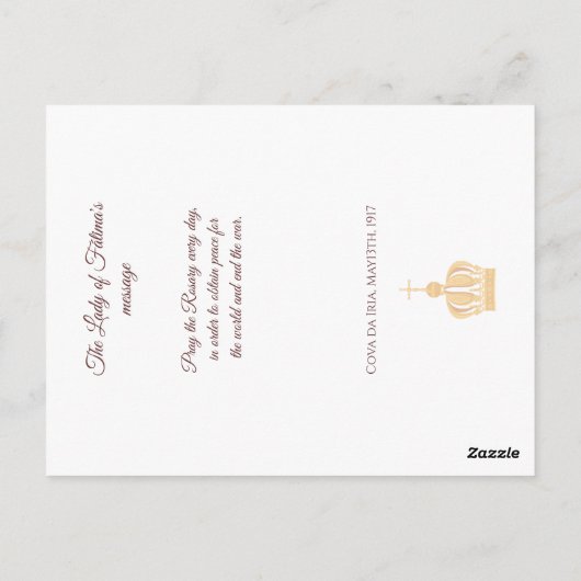 Onze Vrouwe Fatima en de herders gebeden kaart (Achterkant)