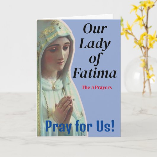 Onze Vrouwe Fatima Kaart (Gele Bloem)