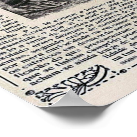 Onze Vrouwe Fatima Mirakel Portugese krant Poster (Hoek)