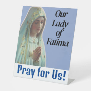 Onze Vrouwe Fatima Reclamebord Met Voetstuk