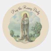 Onze Vrouwe Fatima Ronde Sticker (Voorkant)