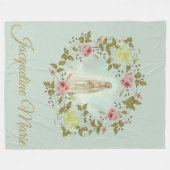 Onze Vrouwe Fatima Roos Floral Wreatname Name Fleece Deken (Voorkant (Horizontaal))