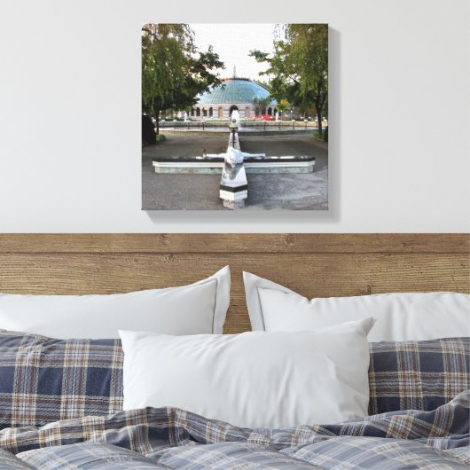 Onze Vrouwe Fatima Shrine Wrapped Canvas Print (Insitu (Slaapkamer))