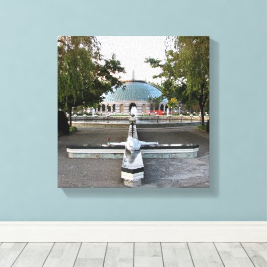 Onze Vrouwe Fatima Shrine Wrapped Canvas Print (Insitu (Houten vloer))